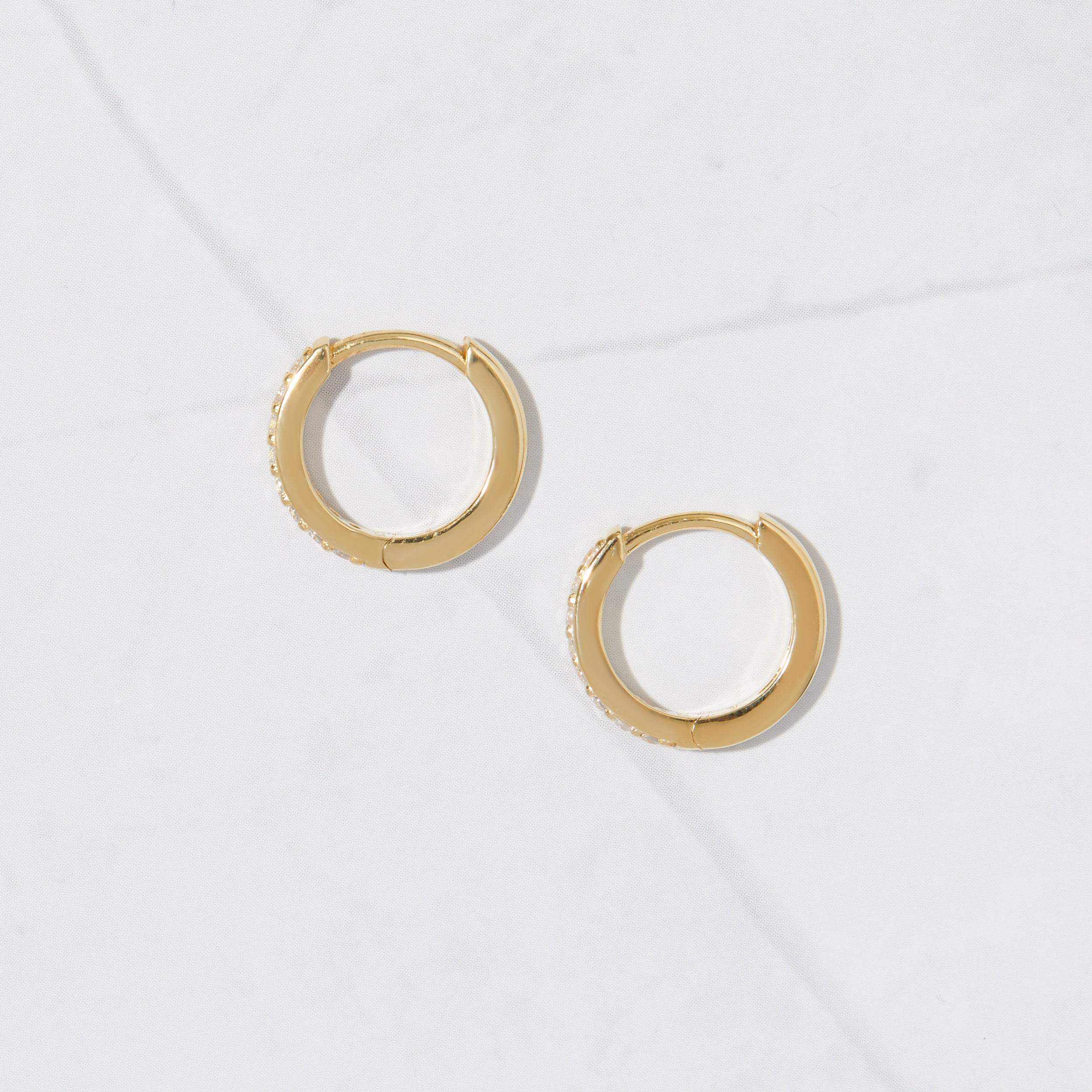 0.32 TCW Round Shape Moissanite Huggies Earrings