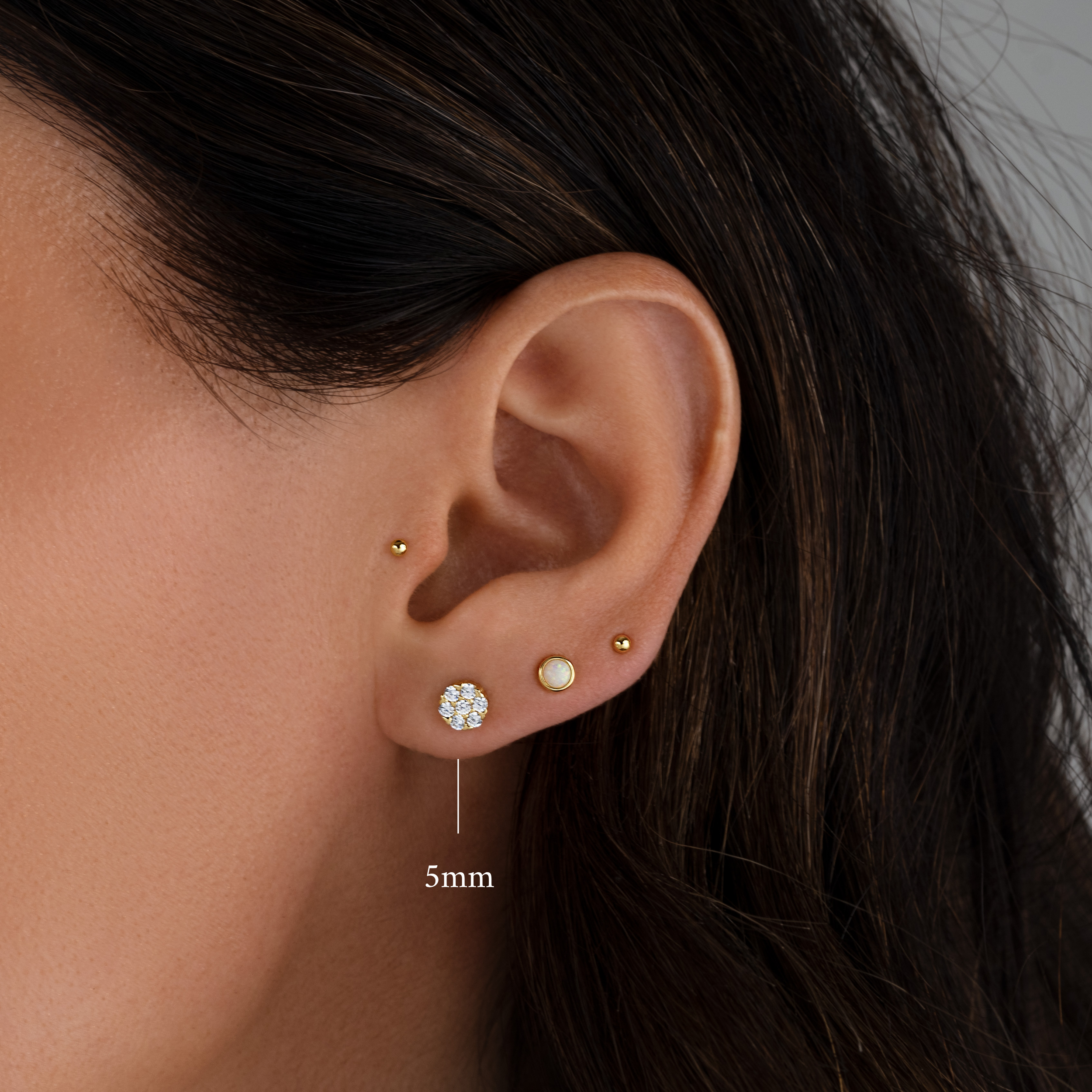 0.30 TCW Round Shape Moissanite Cluster Stud Earrings