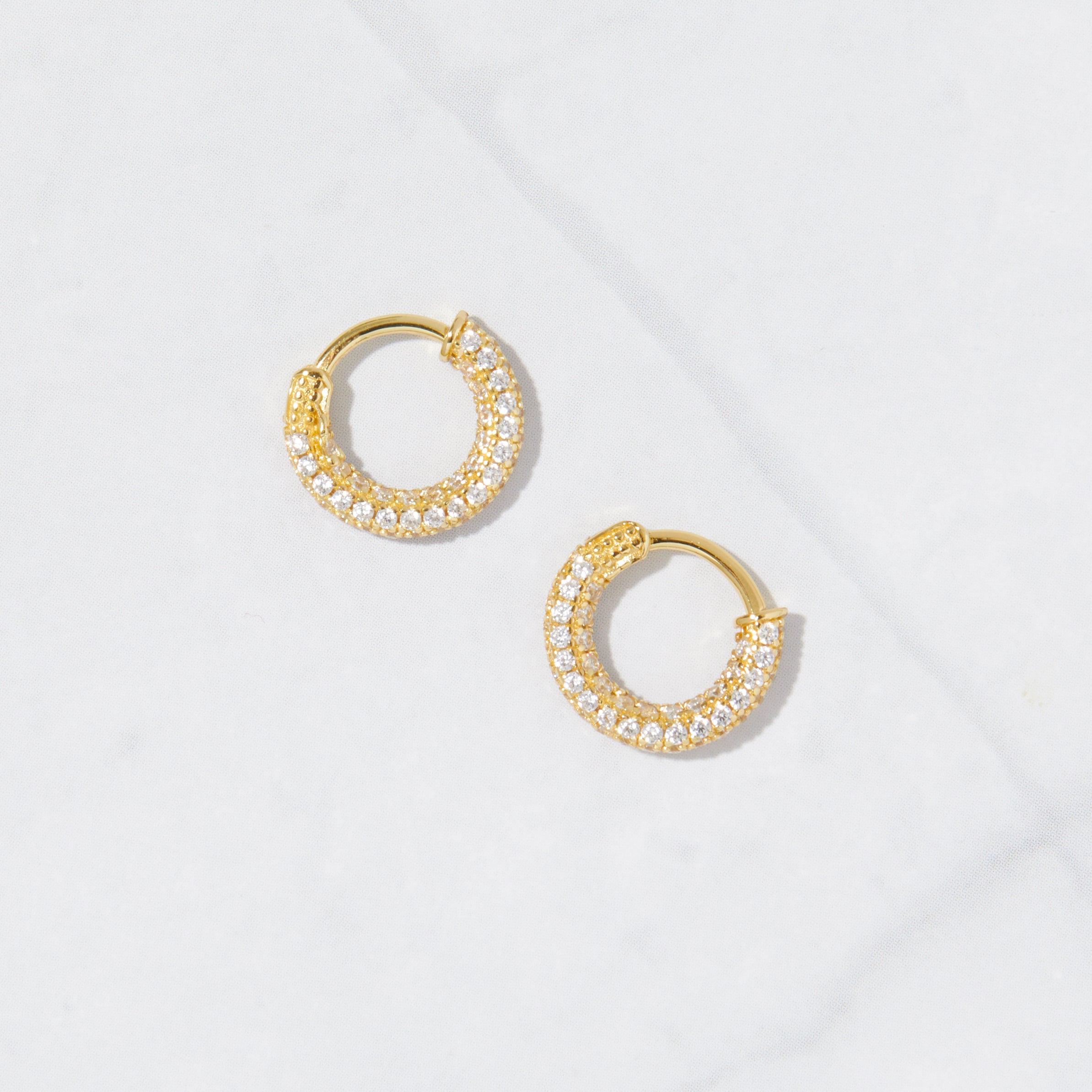1.0 TCW Round Shape Moissanite Pave Hoop Earrings