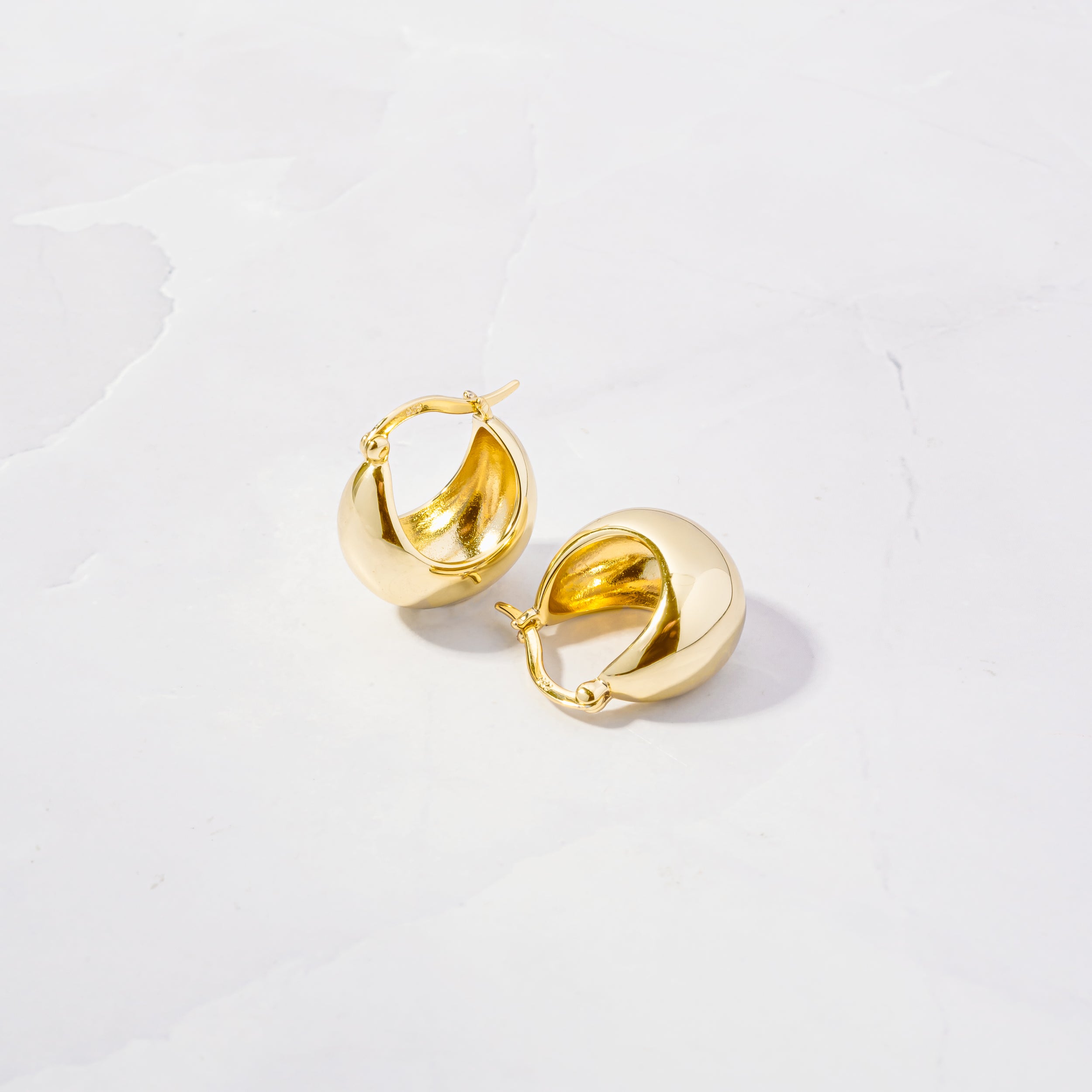 Basket Tube Hoops Stud Earrings