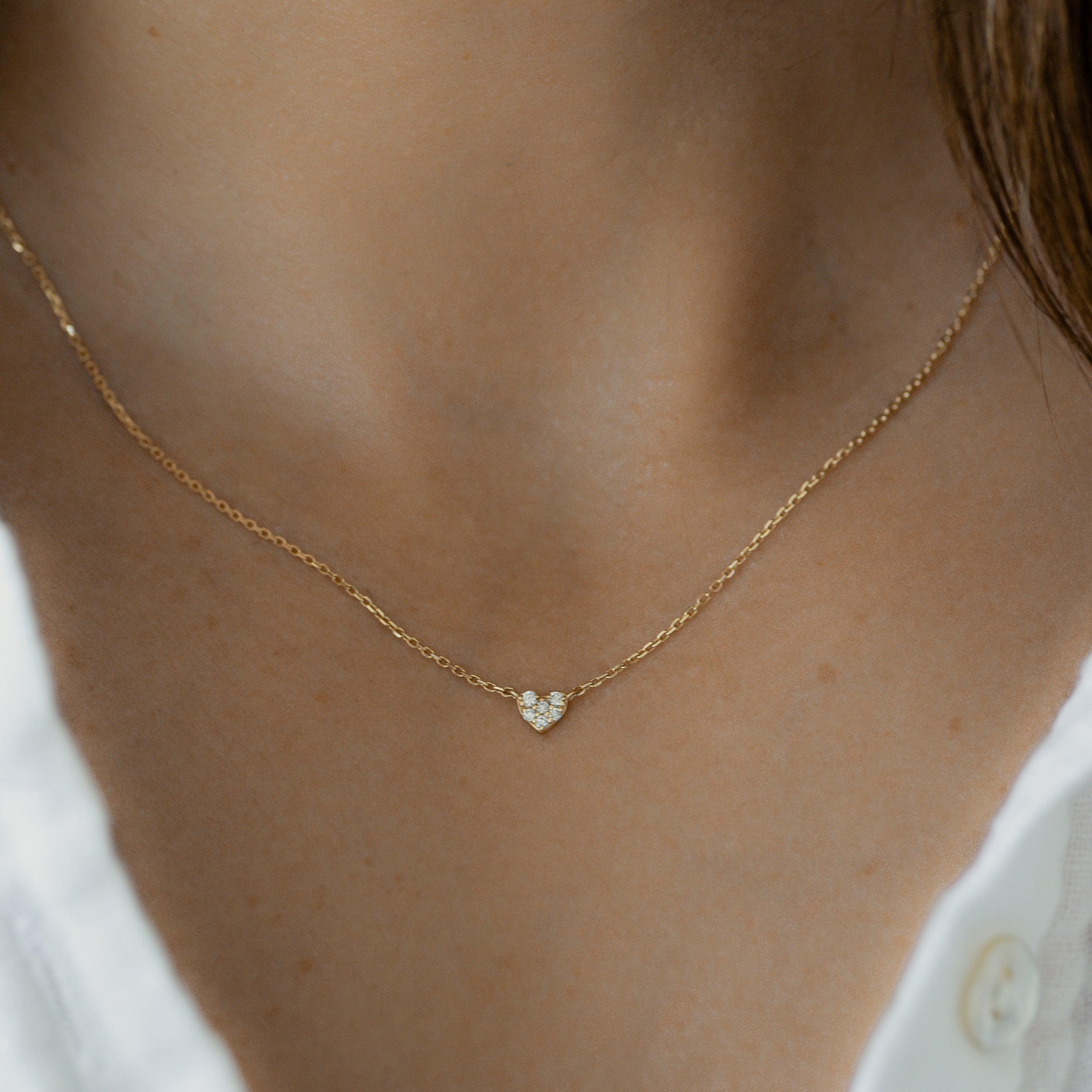 0.45 Carats Round Shape Moissanite Heart Necklace