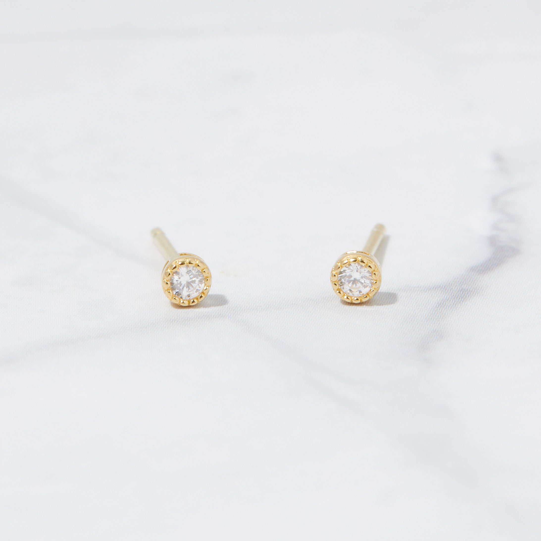 0.10 TCW Round Shape Moissanite Stud Earrings