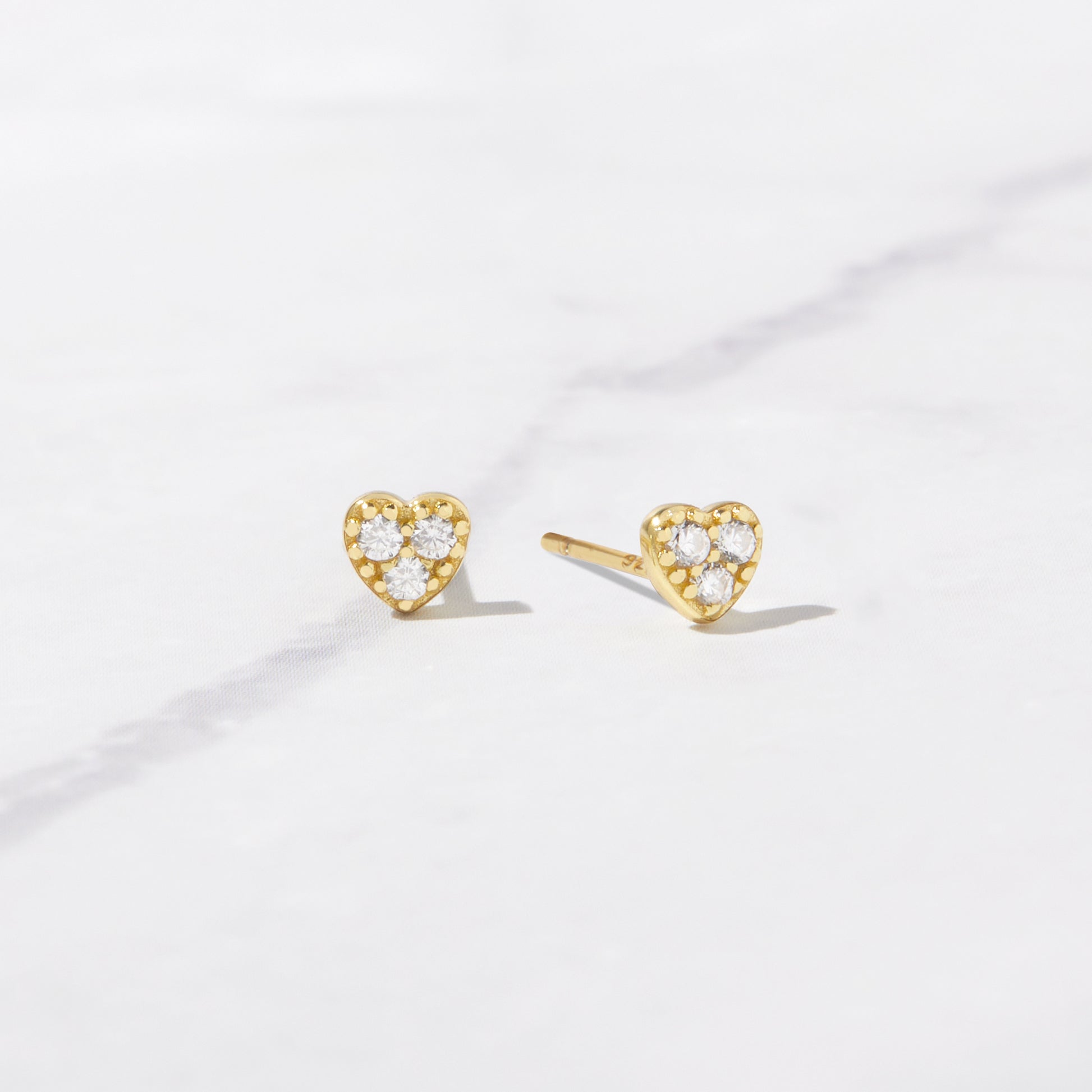 0.20 TCW Round Shape Moissanite Heart Stud Earrings