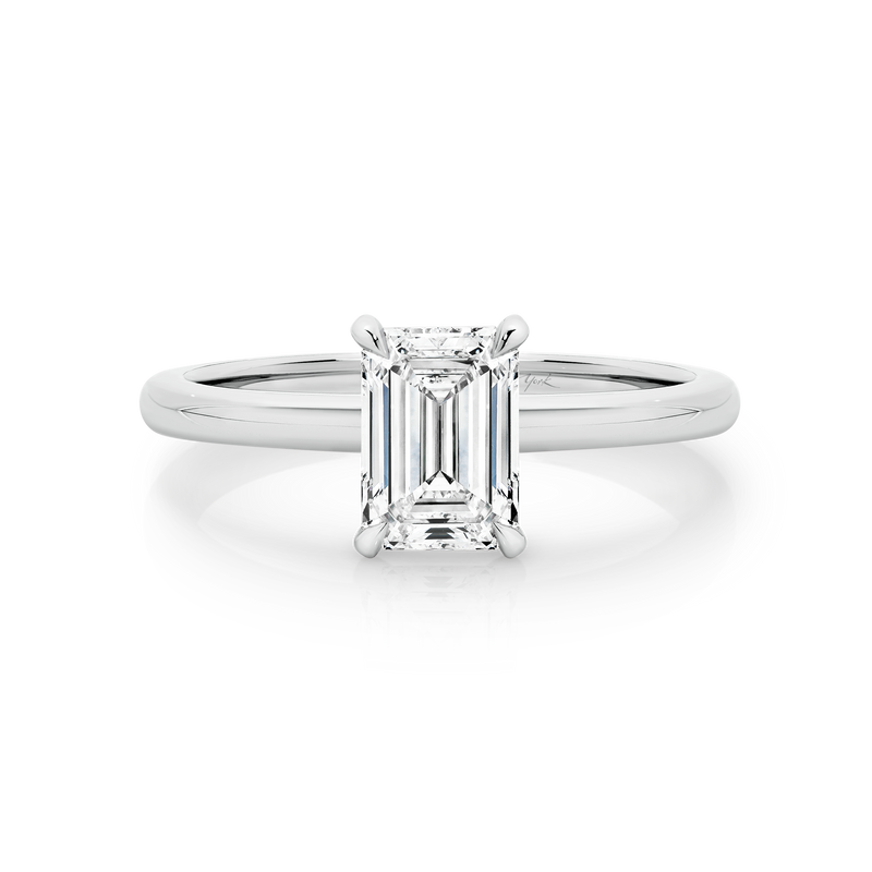 1.0 Carats Lab Grown Diamond Emerald Shape E-VS1 Solitaire Engagement Ring
