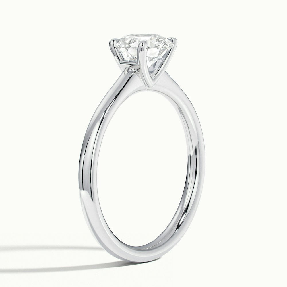 1.0 Carats Lab Grown Diamond Round Shape E-VS1 Solitaire Engagement Ring
