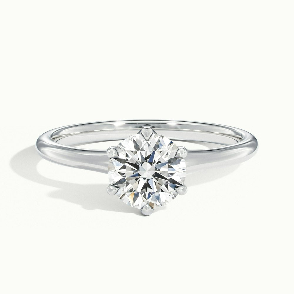 1.0 Carats Lab Grown Diamond Round Shape E-VS2 Solitaire Engagement Ring