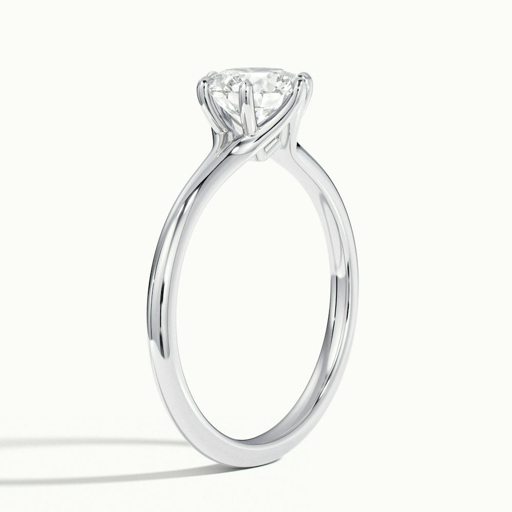 1.0 Carats Lab Grown Diamond Round Shape E-VS2 Solitaire Engagement Ring