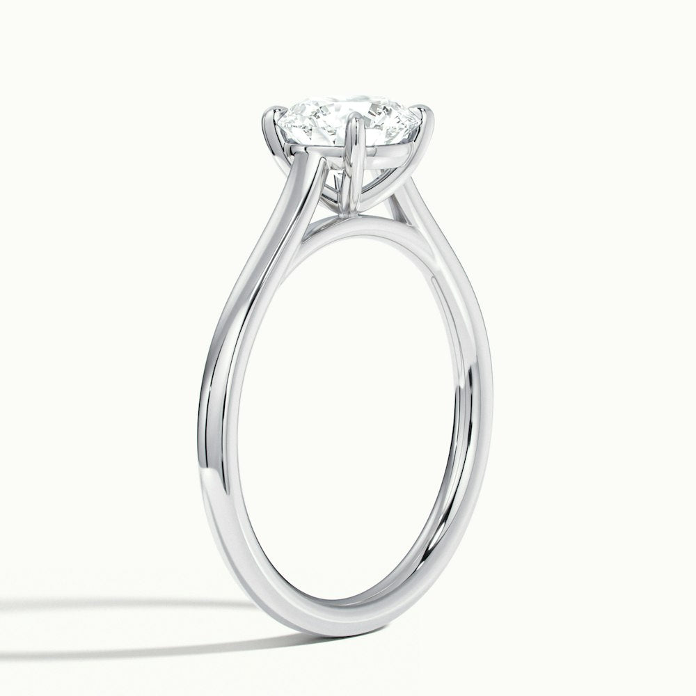 1.0 Carats Lab Grown Diamond Round Shape E-VS1 Solitaire Engagement Ring