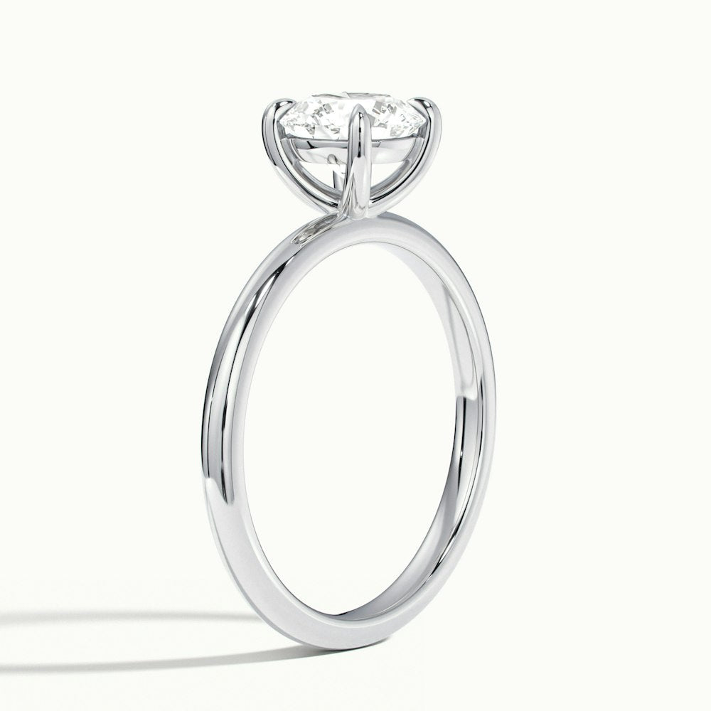 1.0 Carats Lab Grown Diamond Round Shape E-VS1 Solitaire Engagement Ring