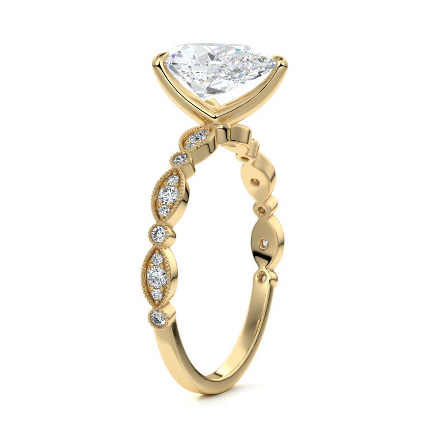 2.50 Carats Lab Grown Diamond Pear Shape E-VS1 Pave Setting Engagement Ring