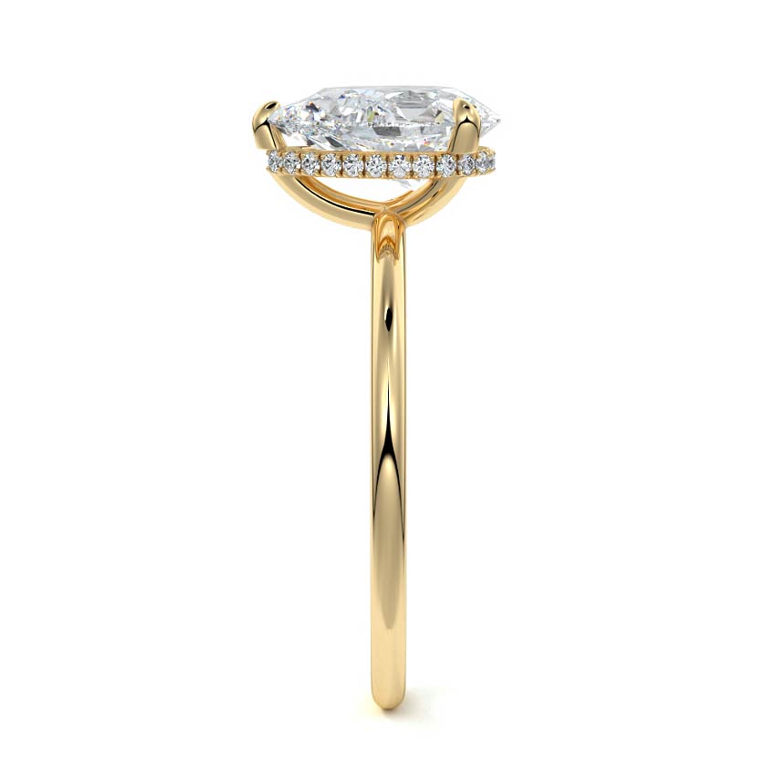 2.0 Carats Lab Grown Diamond Pear Shape E-VS1 Hidden Halo Engagement Ring
