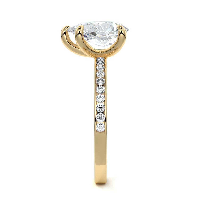 2.50 Carats Lab Grown Diamond Pear Shape E-VS1 Pave Setting Engagement Ring