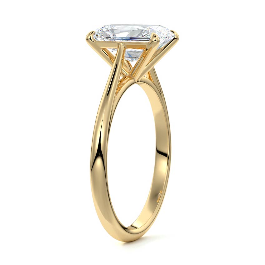 3.0 Carats Lab Grown Diamond Radiant Shape E-VS1 Solitaire Engagement Ring
