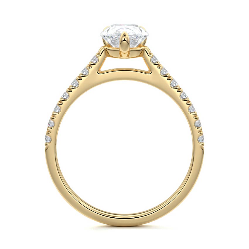 2.50 Carats Lab Grown Diamond Pear Shape E-VS1 Pave Setting Engagement Ring