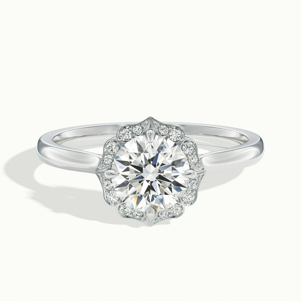 2.0 Carats Lab Grown Diamond Round Shape E-VS1 Vintage Engagement Ring