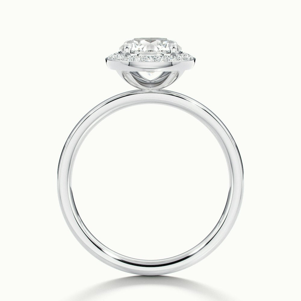 1.0 Carats Lab Grown Diamond Round Shape E-VS1 Halo Engagement Ring