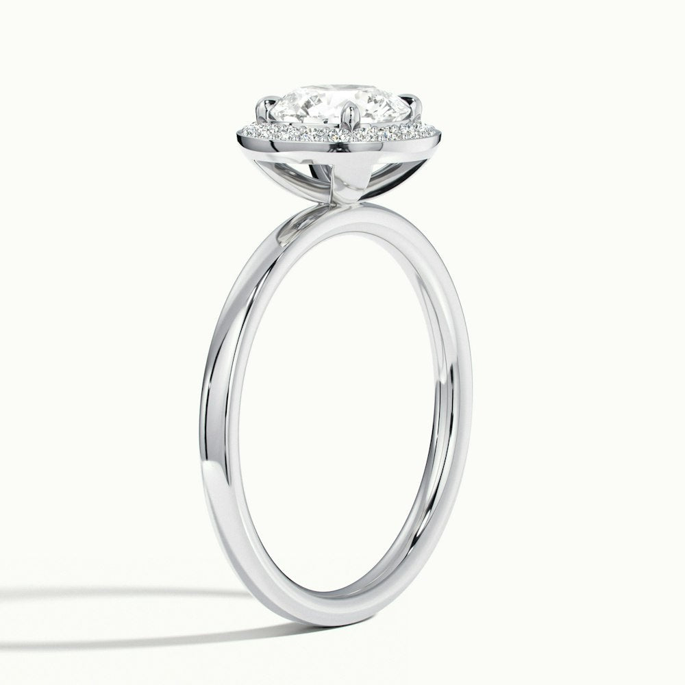 1.0 Carats Lab Grown Diamond Round Shape E-VS1 Halo Engagement Ring
