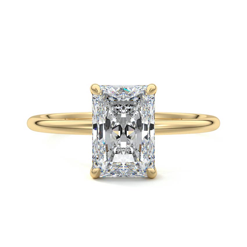 2.0 Carats Lab Grown Diamond Radiant Shape E-VS1 Hidden Halo Engagement Ring