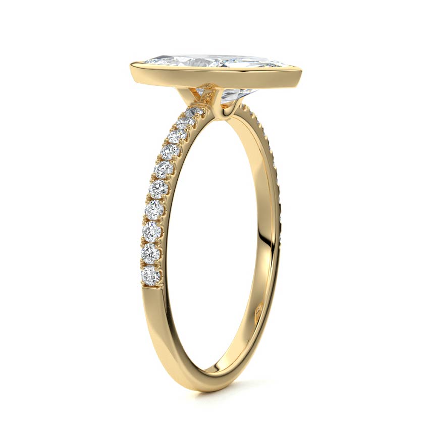 2.50 Carats Lab Grown Diamond Marquise Shape E-VS1 Bezel Pave Engagement Ring
