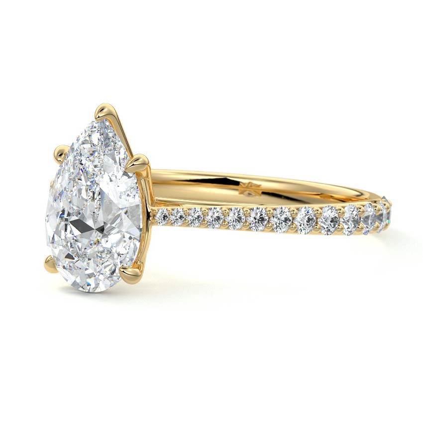 2.50 Carats Lab Grown Diamond Pear Shape E-VS1 Pave Setting Engagement Ring