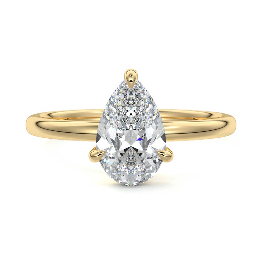 2.50 Carats Lab Grown Diamond Pear Shape E-VS1 Solitaire Engagement Ring