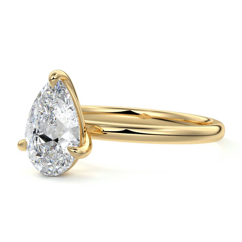 2.50 Carats Lab Grown Diamond Pear Shape E-VS1 Solitaire Engagement Ring