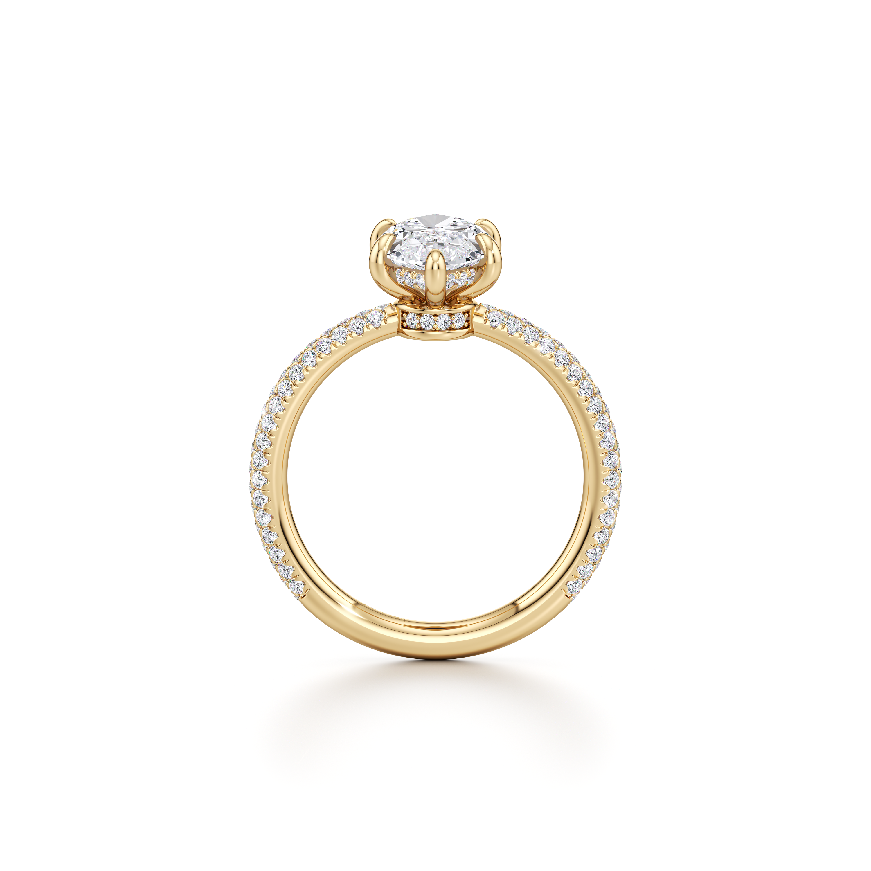 2.0 Carats Lab Grown Diamond Marquise Shape F-VS1 Triple Pave Engagement Ring