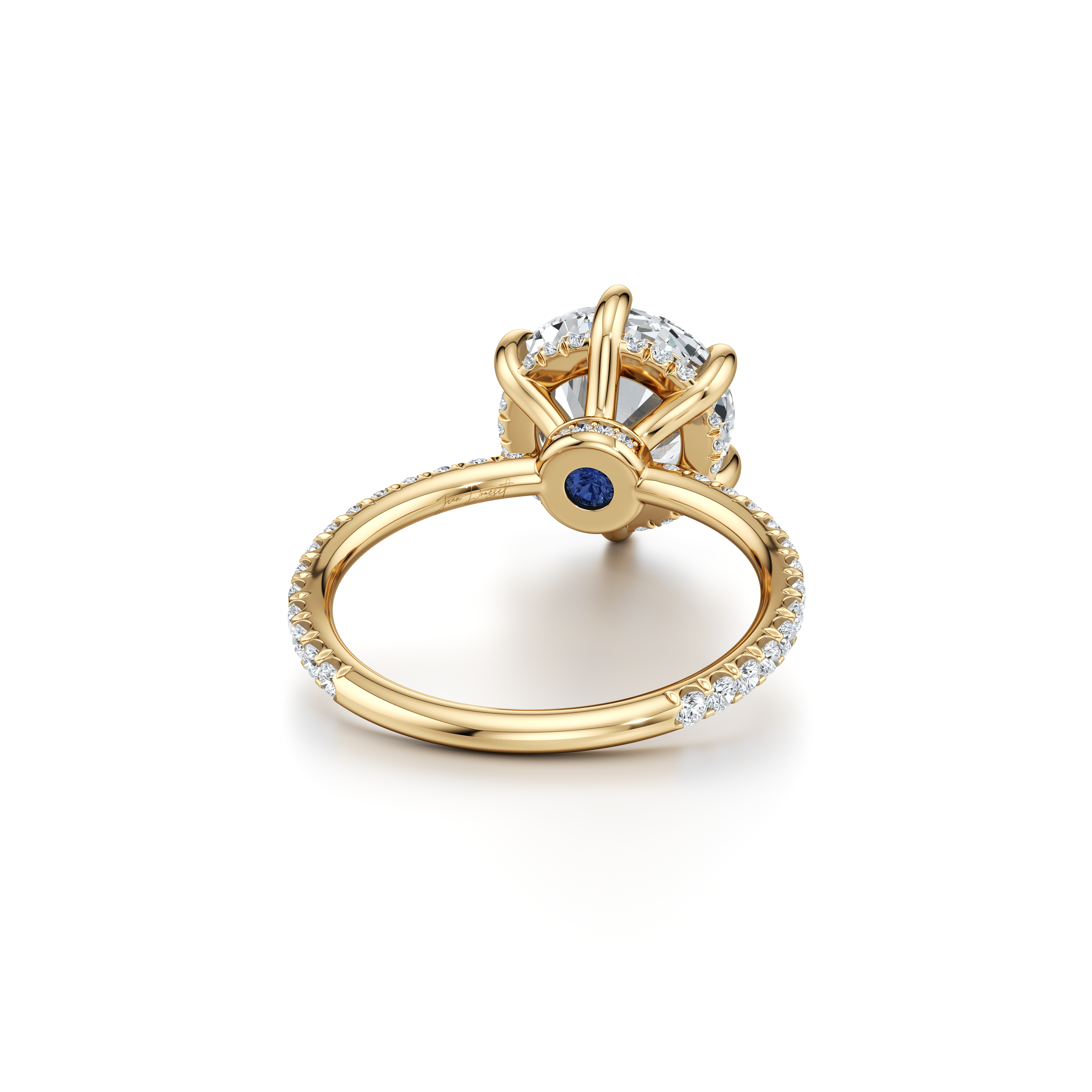 2.0 Carats Lab Grown Diamond Round Shape F-VS1 Pave Engagement Ring