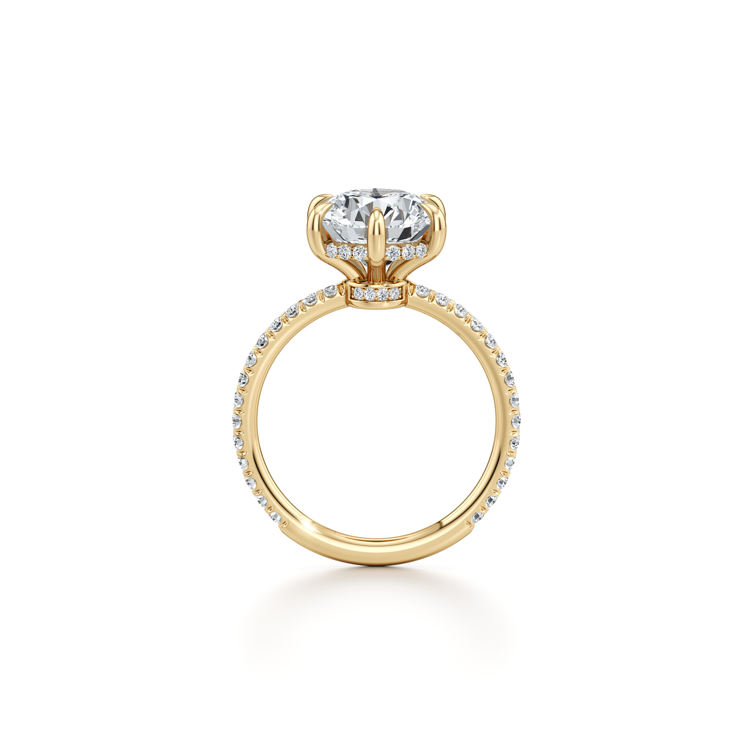 2.0 Carats Lab Grown Diamond Round Shape F-VS1 Pave Engagement Ring