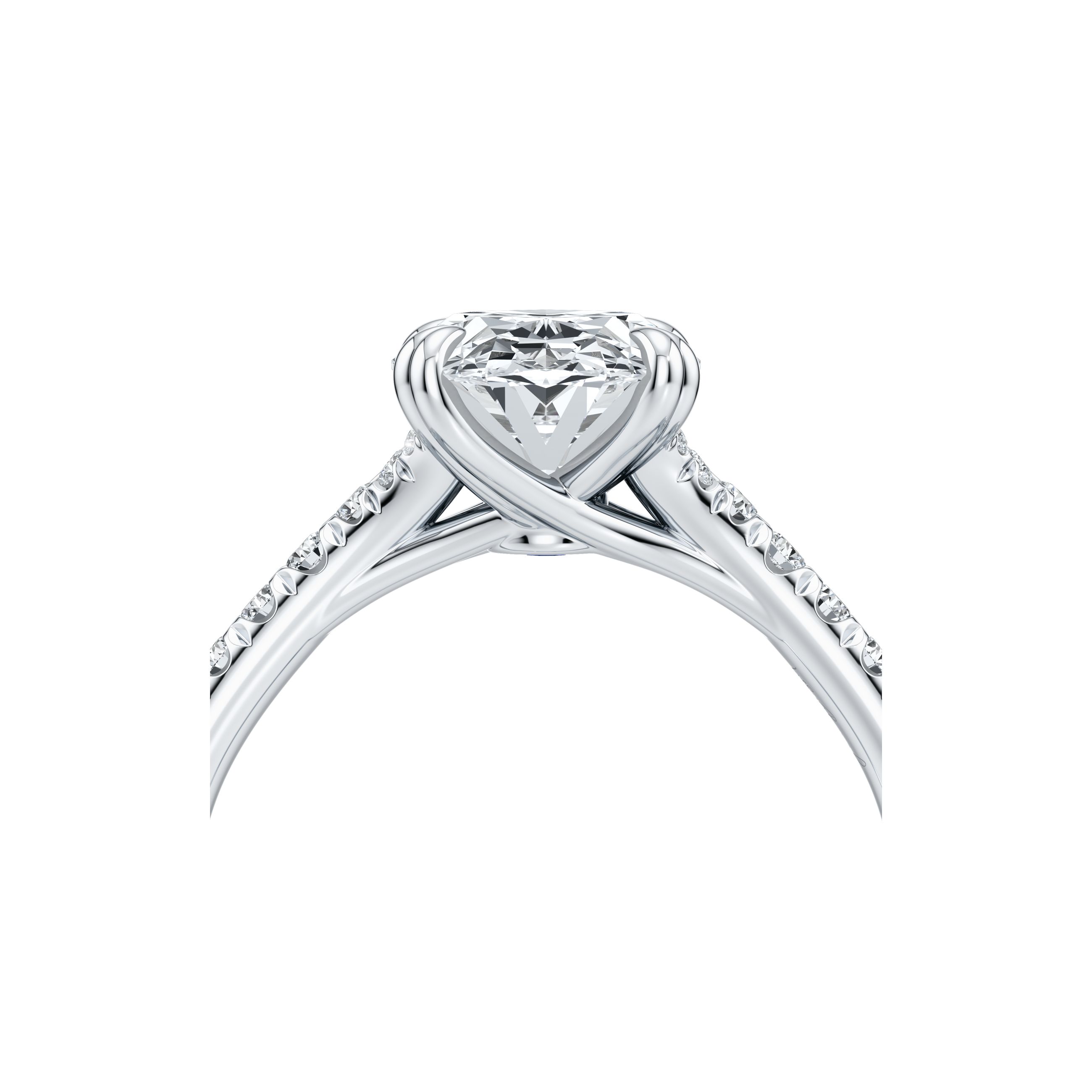 1.50 Carats Lab Grown Diamond Oval Shape F-VS1 Pave Engagement Ring