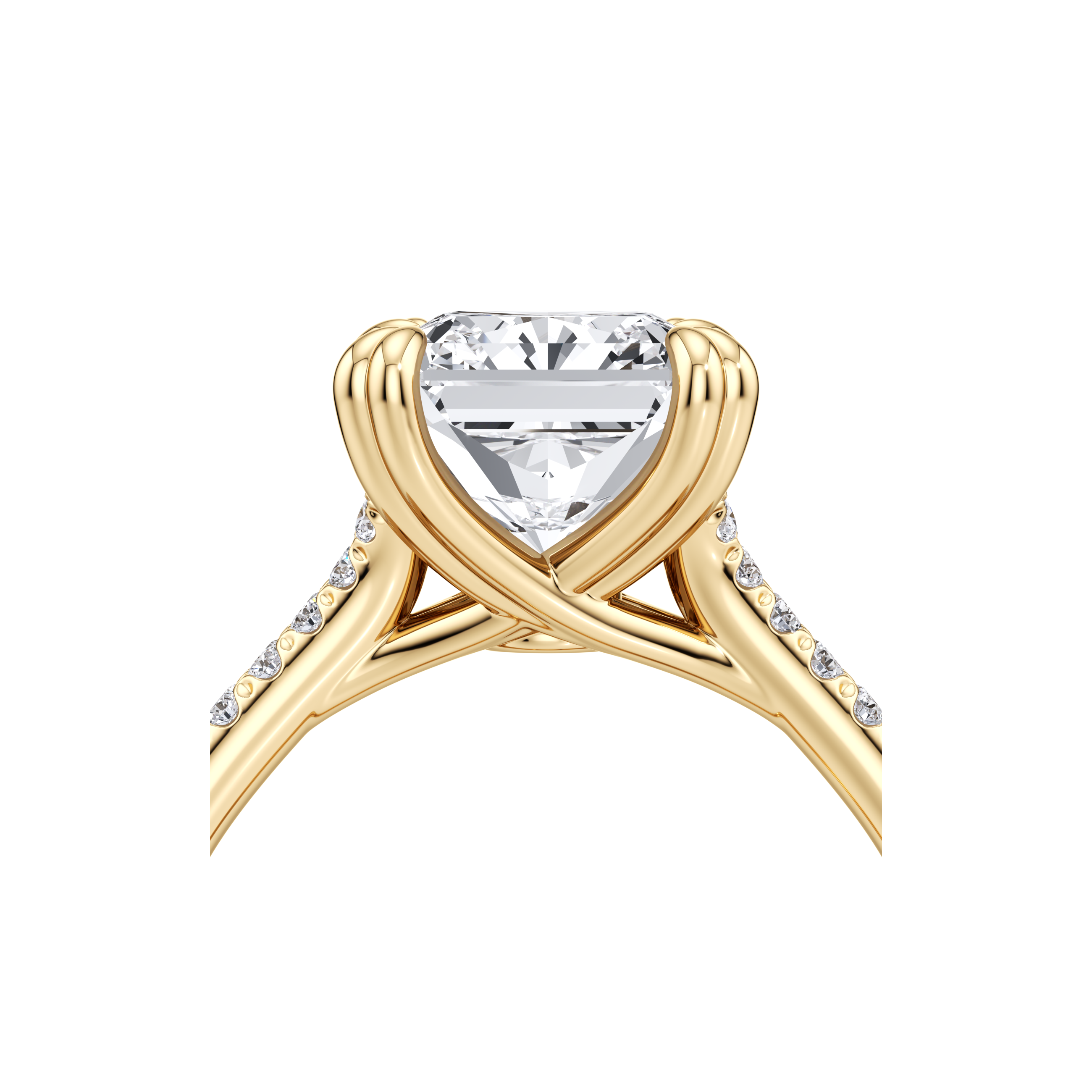 1.50 Carats Lab Grown Diamond Radiant Shape F-VS1 Double Band Style Engagement Ring