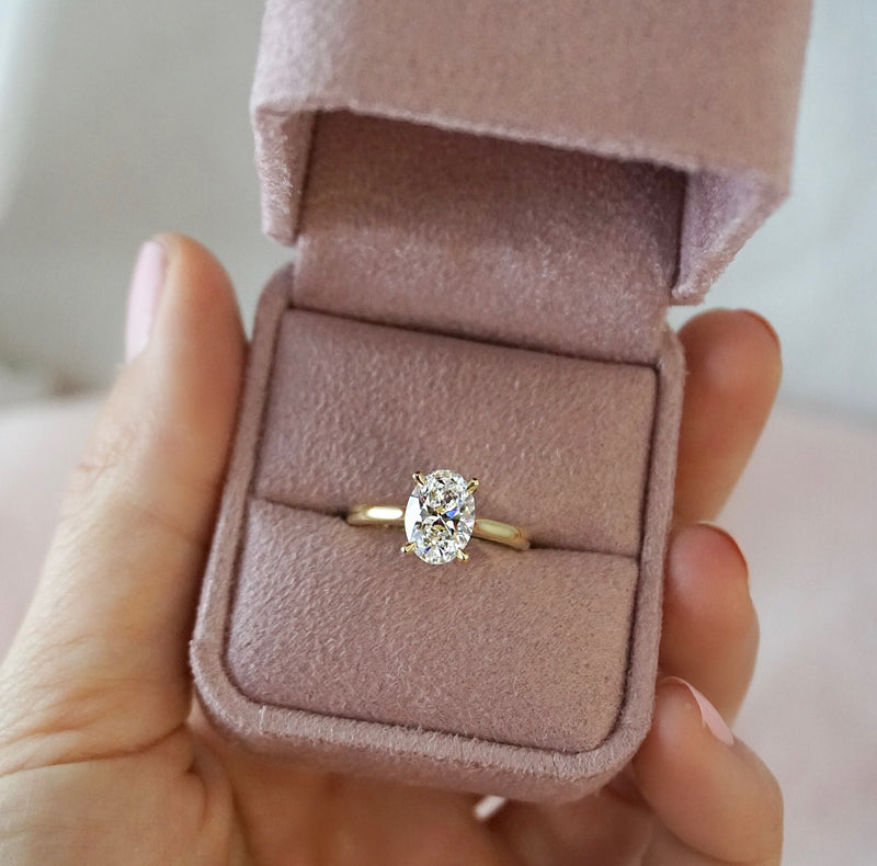 1.0 Carats Lab Grown Diamond Oval Shape E-VS1 Solitaire Engagement Ring