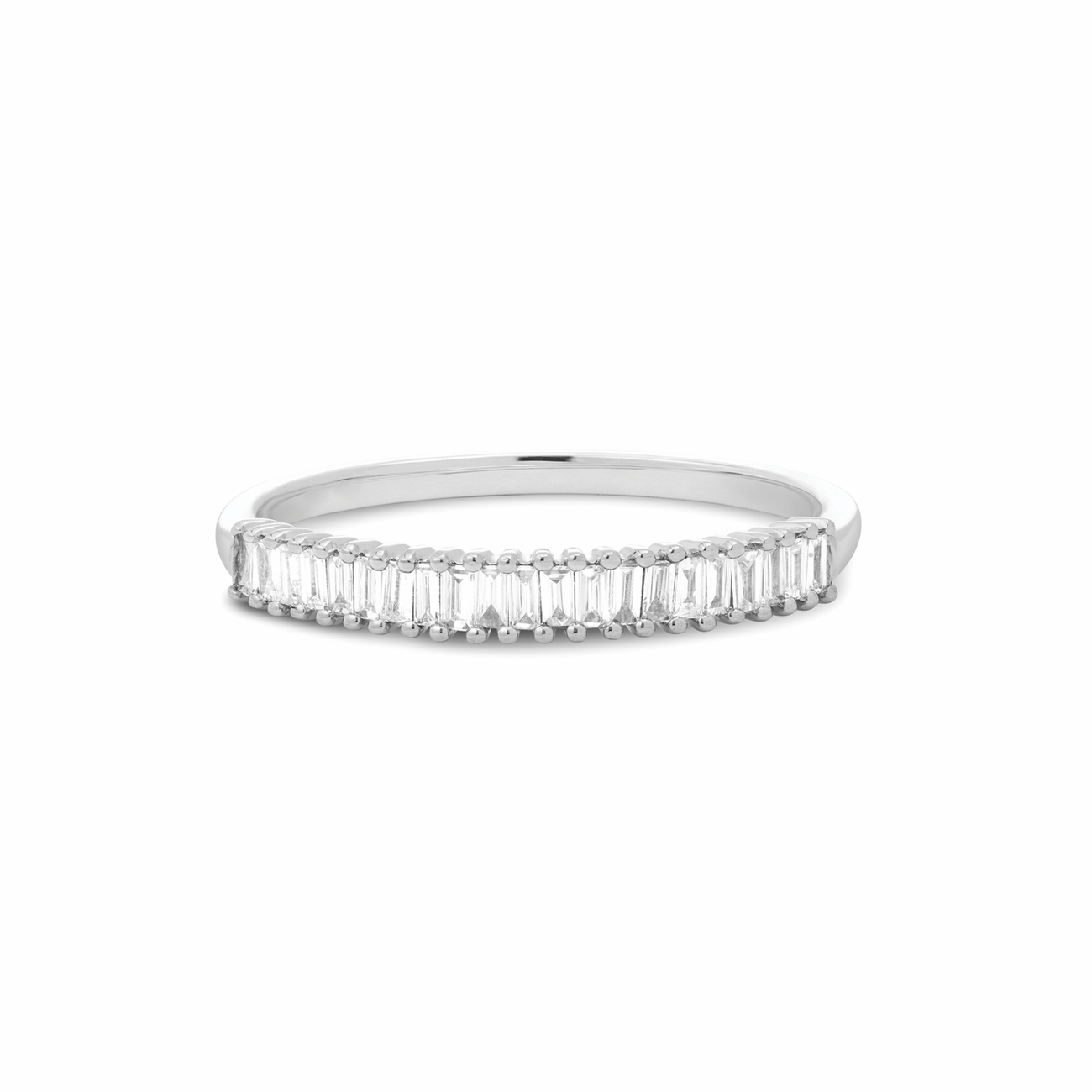 0.16 TCW Baguette CVD Diamond Half Eternity Wedding Band