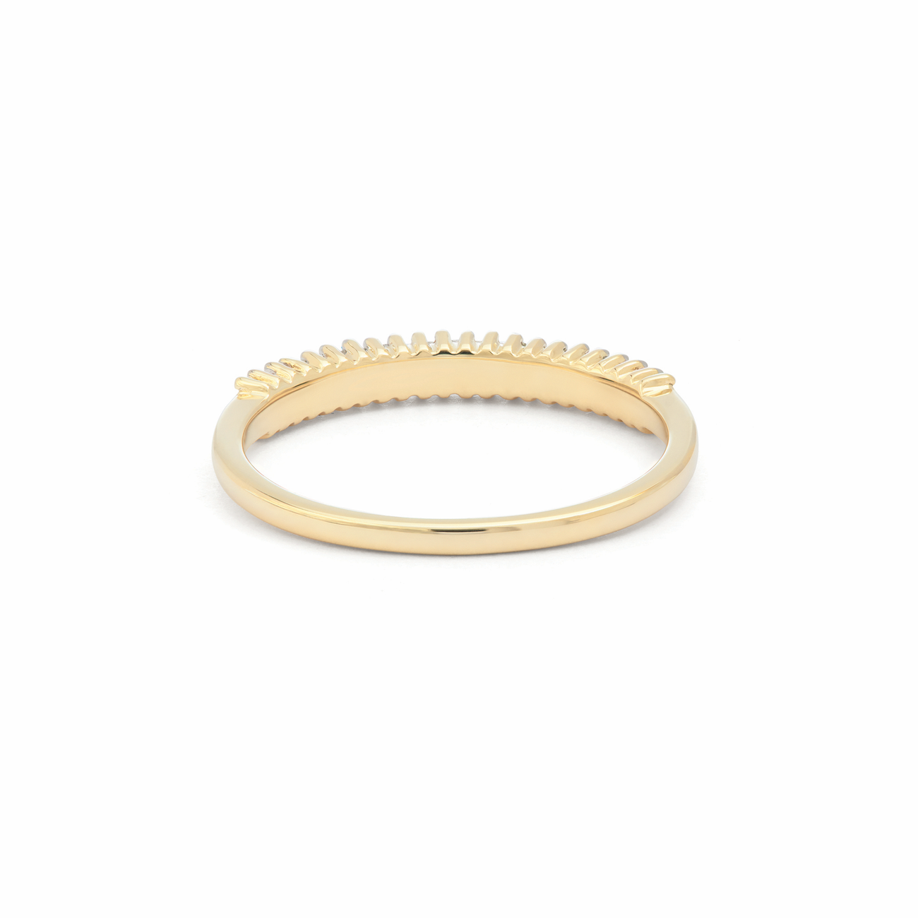 0.16 TCW Baguette CVD Diamond Half Eternity Wedding Band