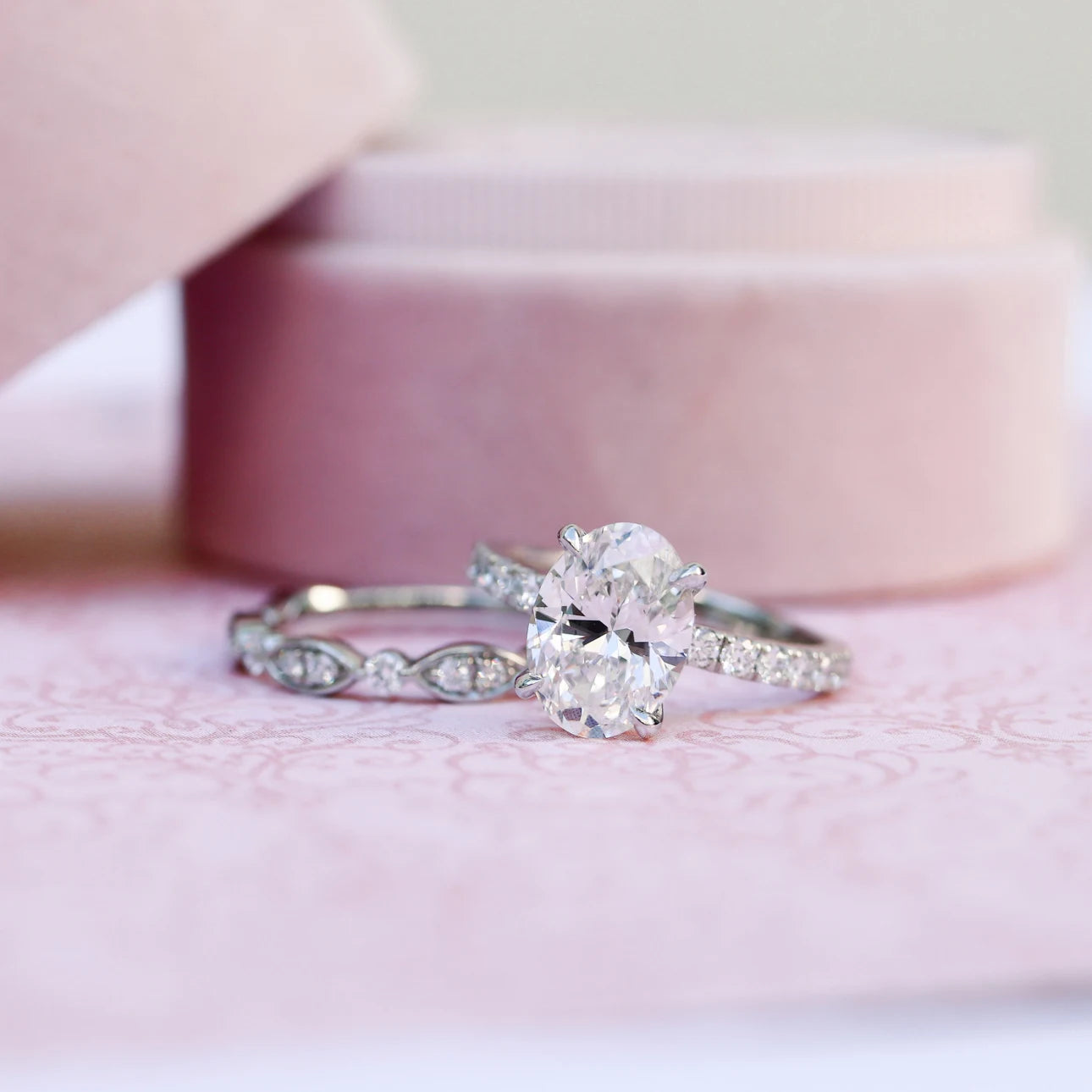 0.45 Carats Lab Grown Diamond Round Shape Leaf Eternity Wedding Band