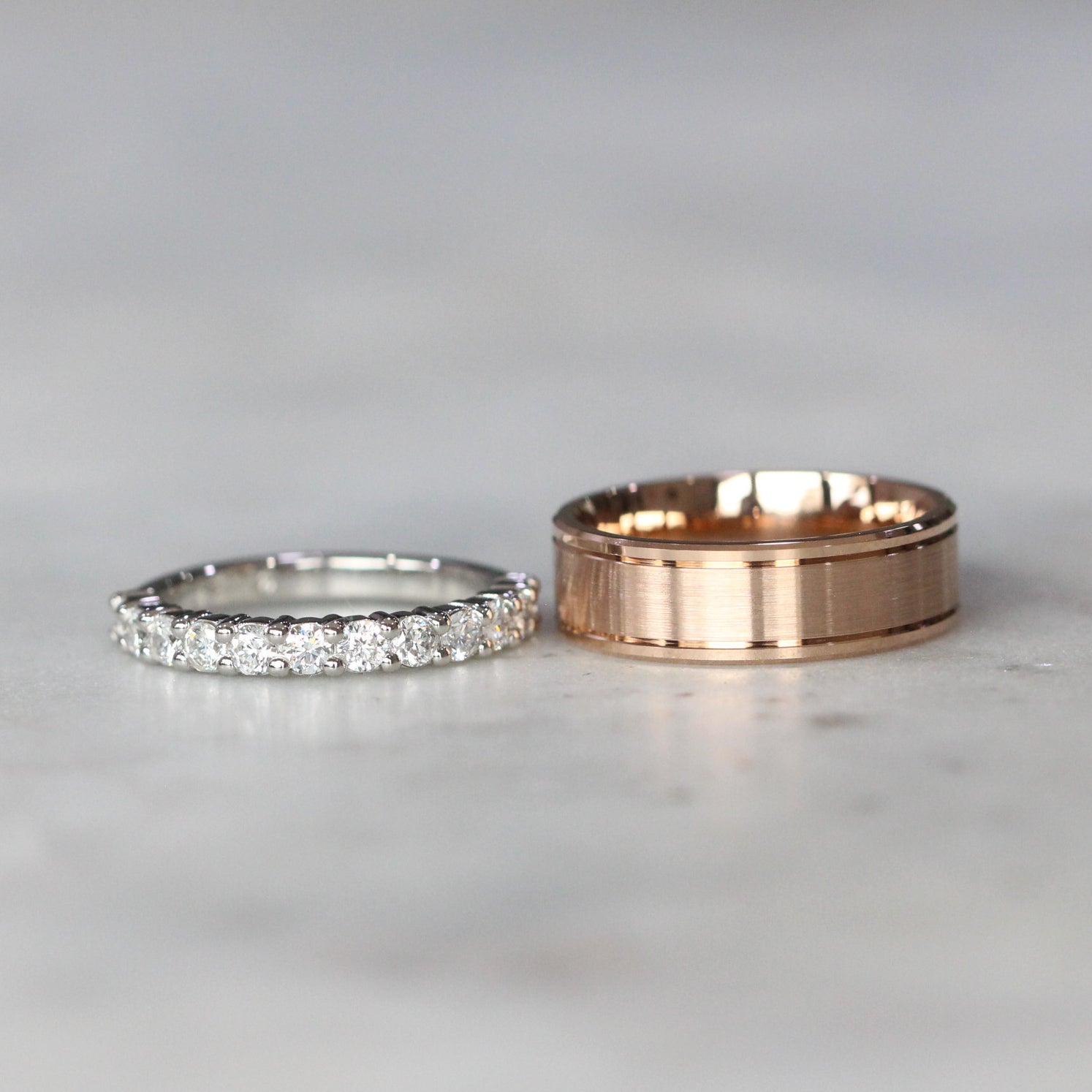 0.70 Carats Moissanite Round Shape U Shaped Wedding Band
