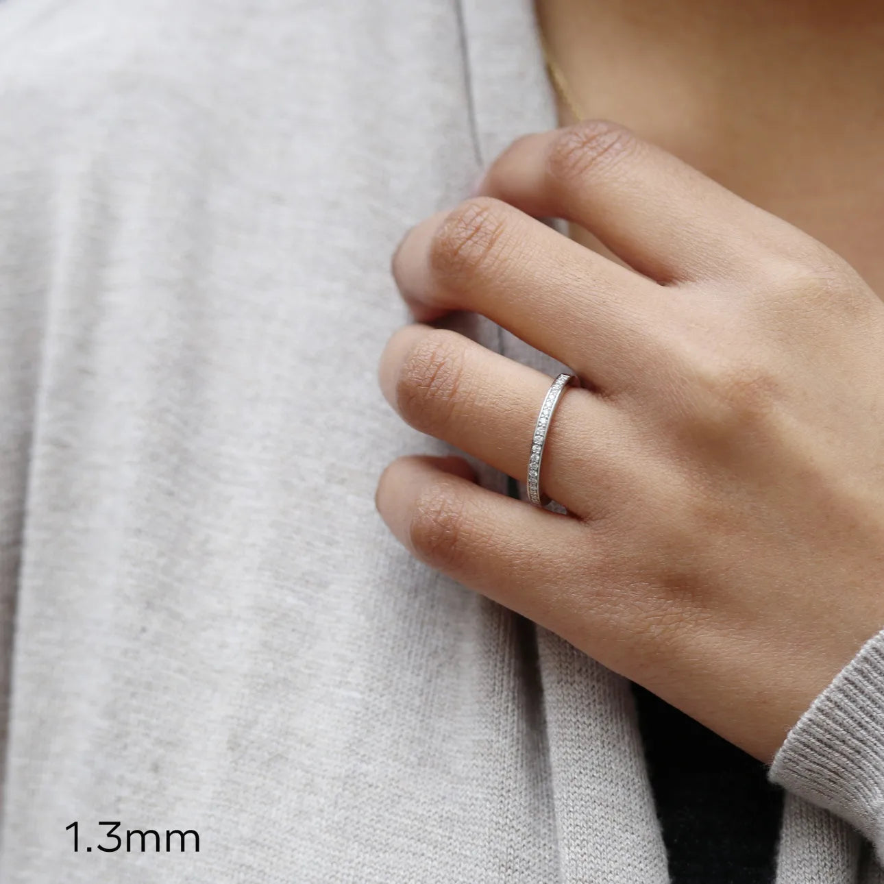0.55 Carats Lab Grown Diamond Round Shape Full Eternity Wedding Band