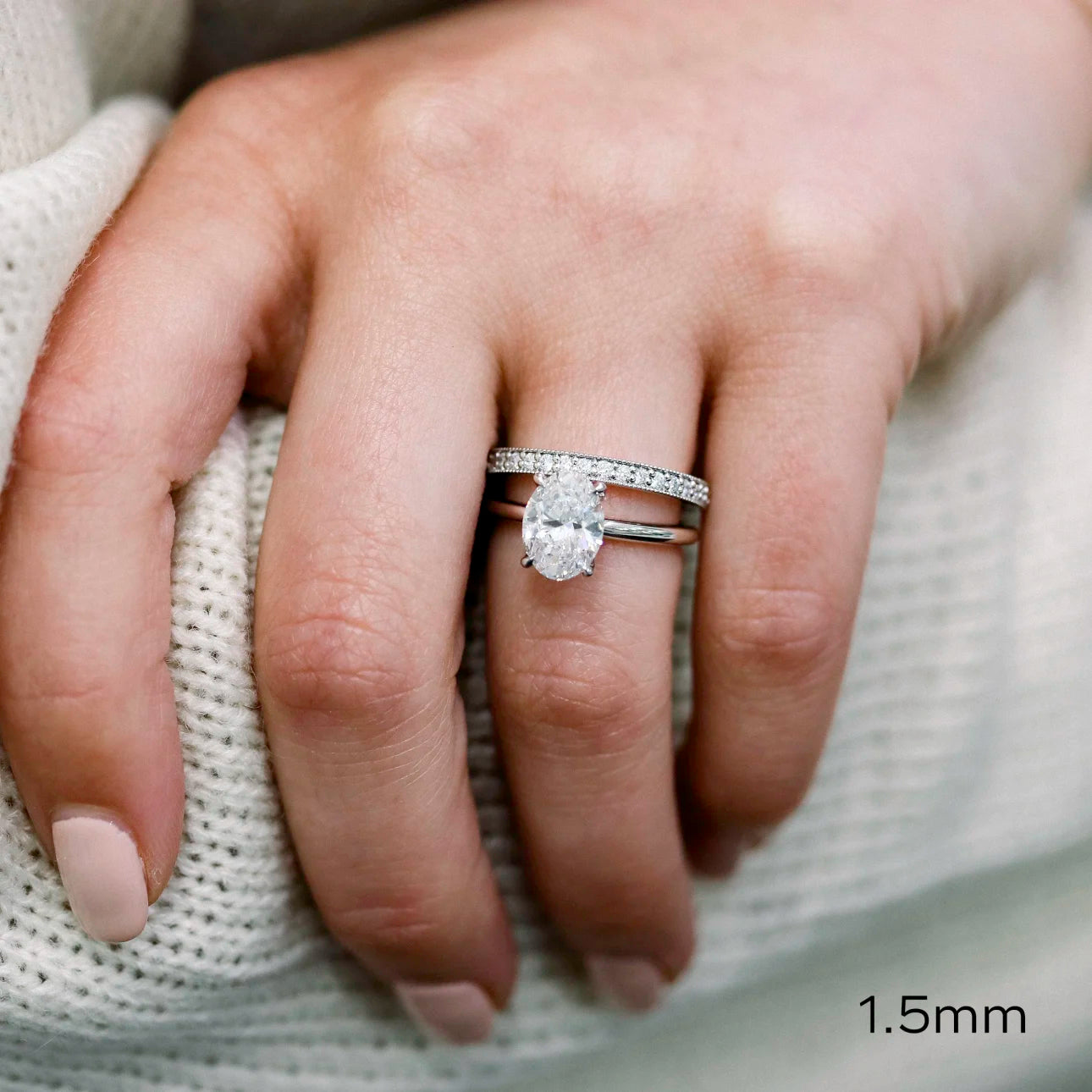 0.55 Carats Lab Grown Diamond Round Shape Full Eternity Wedding Band