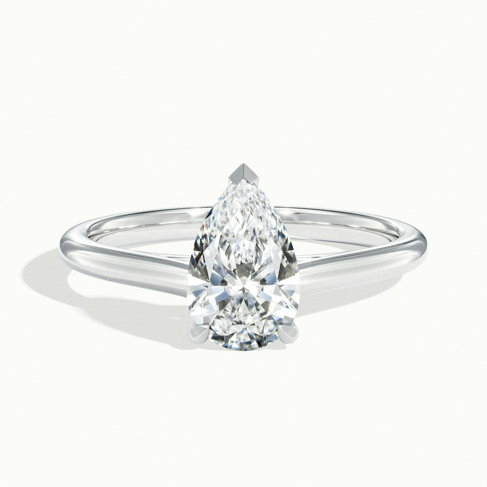 0.80 Carats Lab Grown Diamond Pear Shape E-VS1 Solitaire Engagement Ring