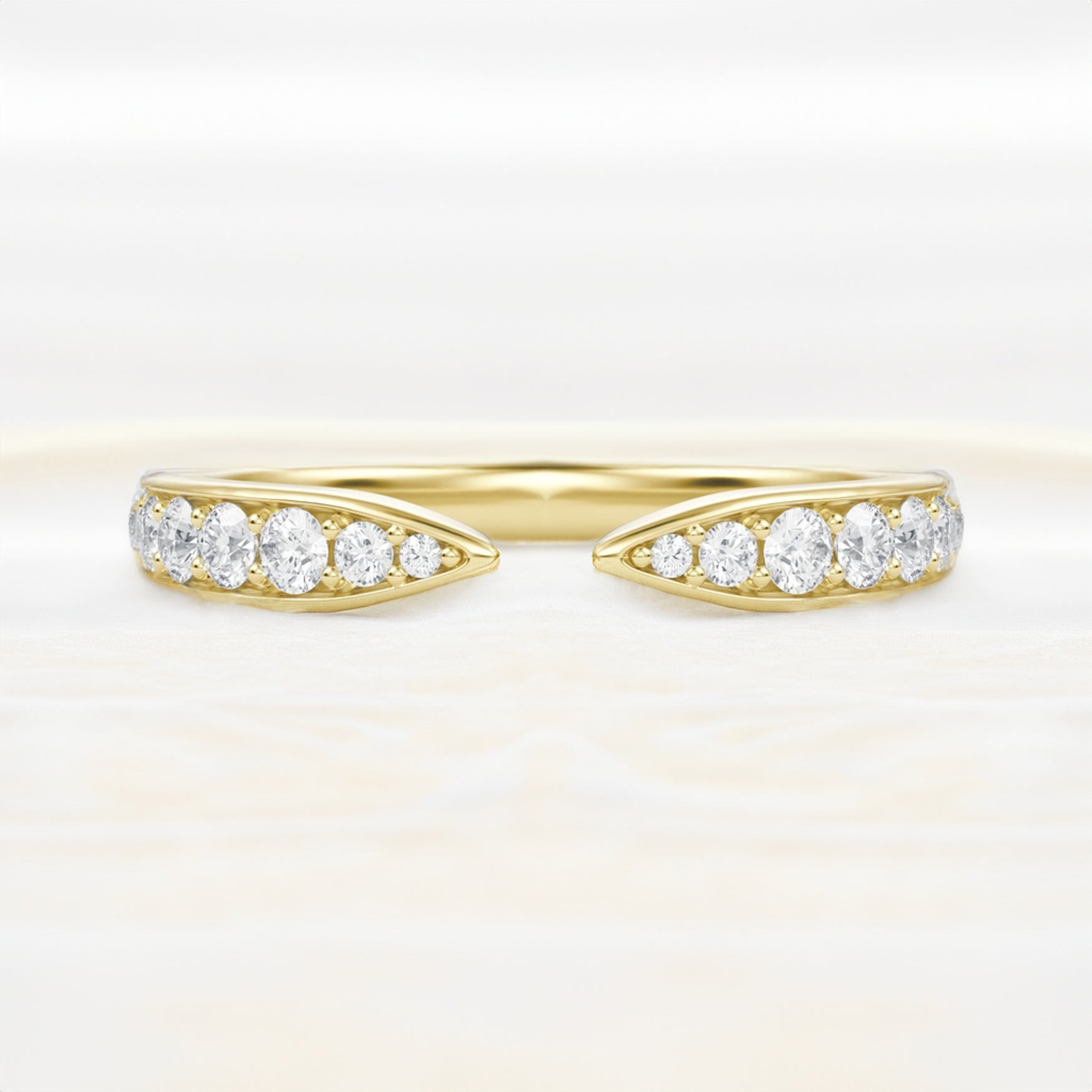 0.20 Carats Moissanite Round Shape Open Wedding Band