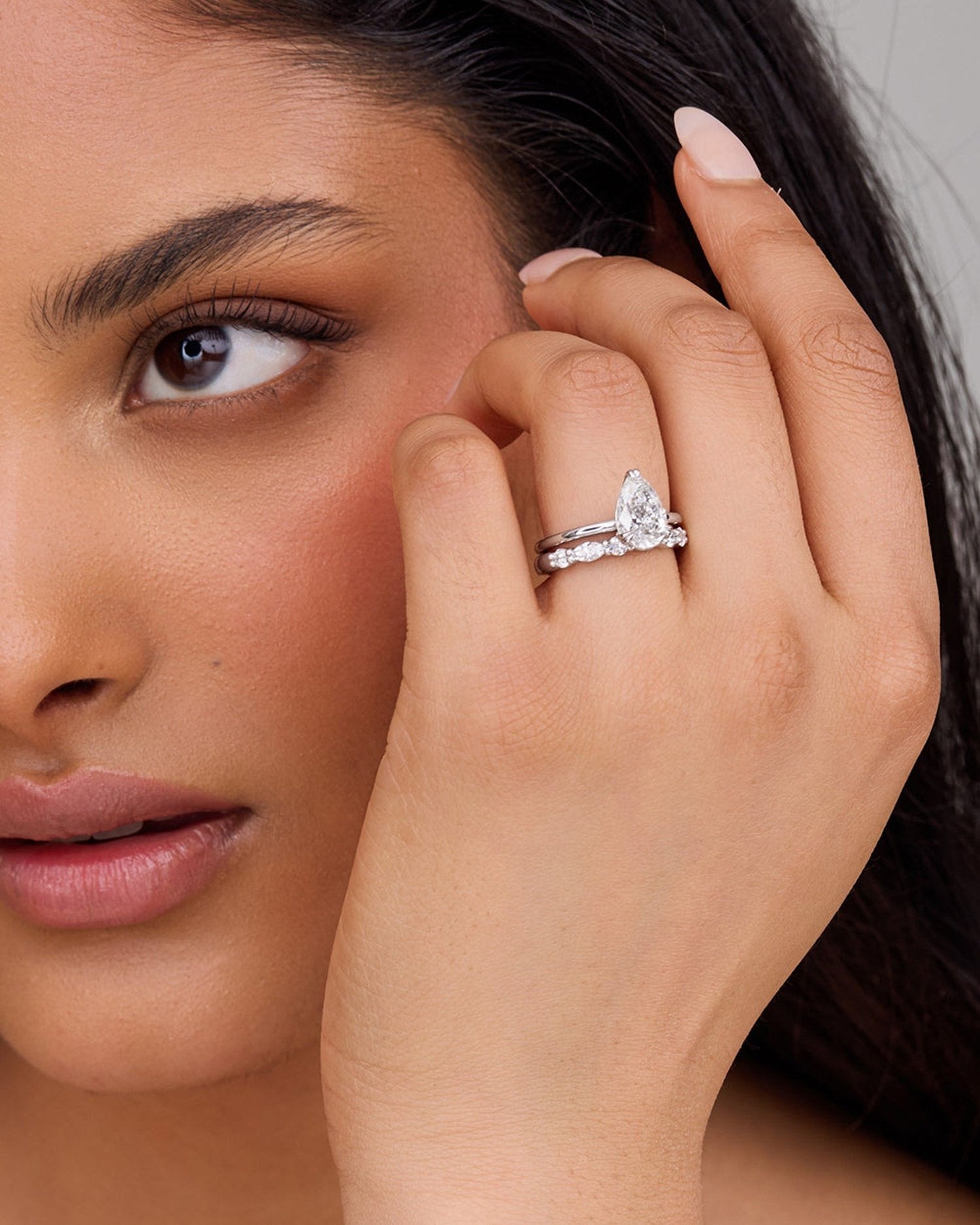 1.50 Carats Pear Shape Moissanite Solitaire Engagement Ring