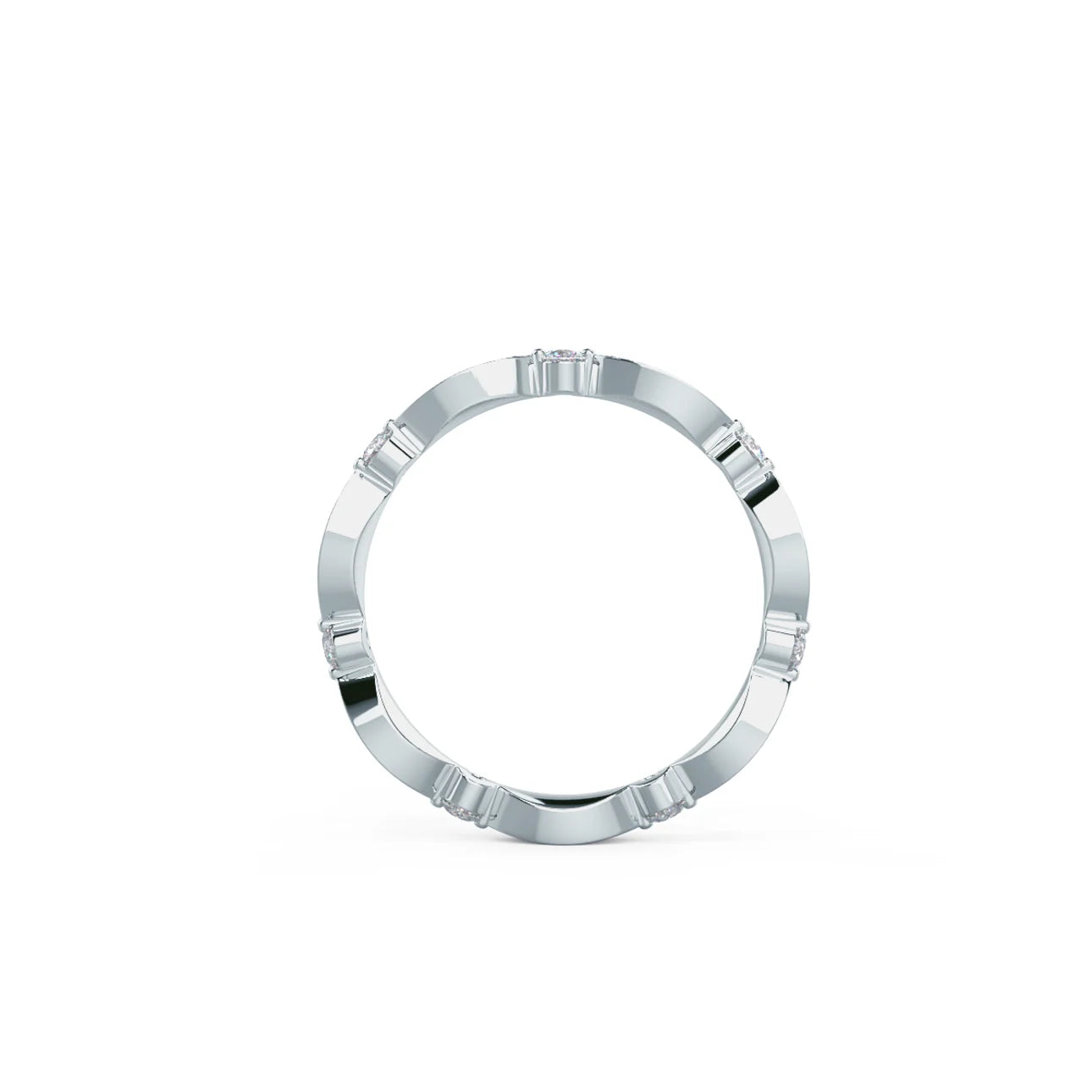 0.45 Carats Lab Grown Diamond Round Shape Leaf Eternity Wedding Band