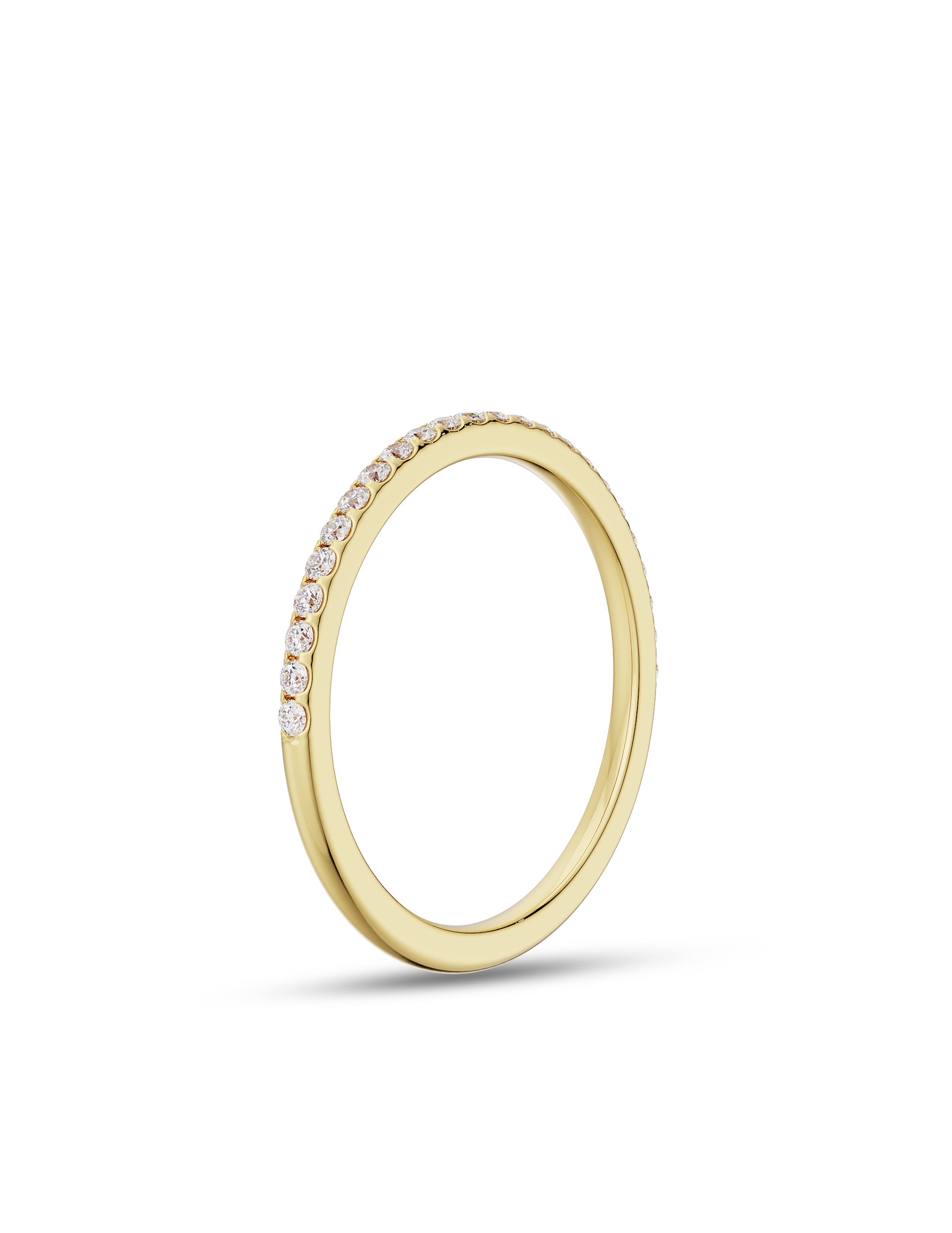 0.10 Carats Moissanite Round Half Eternity Wedding Band