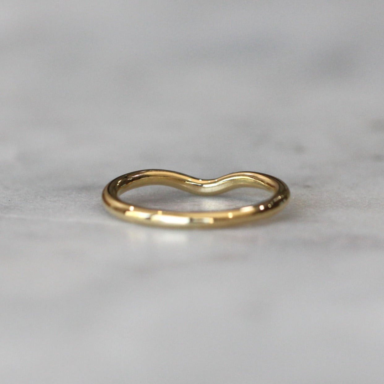 0.10 Carats Moissanite Round Shape Curved Wedding Band