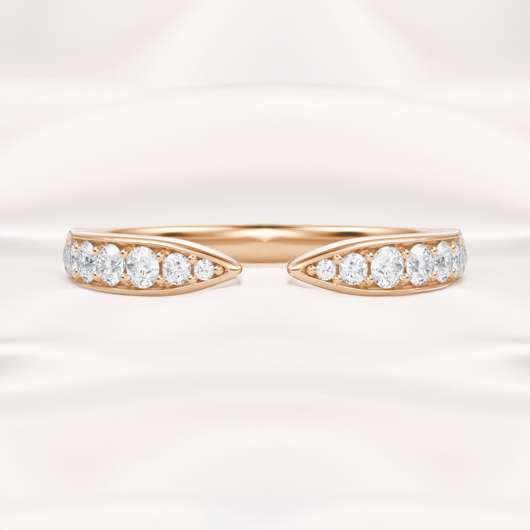 0.20 Carats Moissanite Round Shape Open Wedding Band
