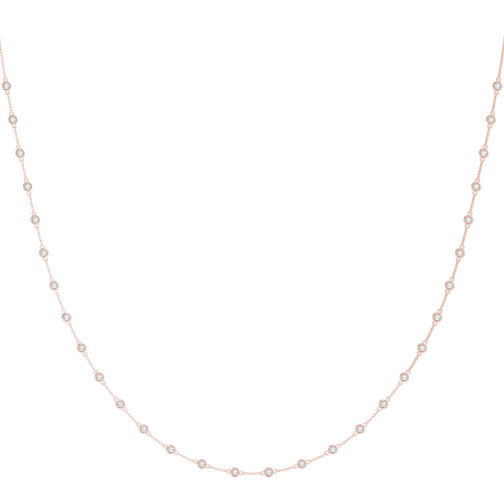 0.50 Carats Round Shape Moissanite Dainty  Necklace