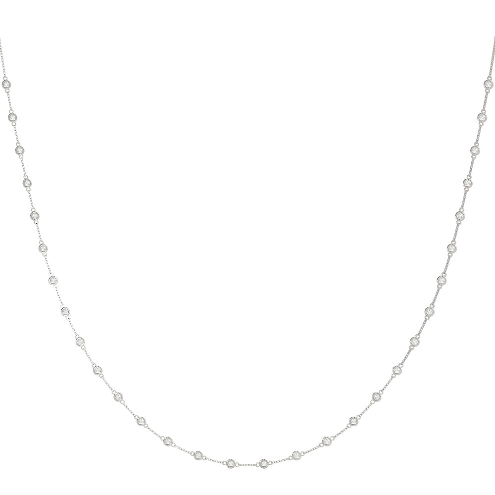 0.50 Carats Round Shape Moissanite Dainty  Necklace
