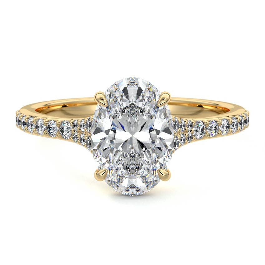 3.0 Carats Lab Grown Diamond Oval Shape E-VS1 Split Shank Engagement Ring
