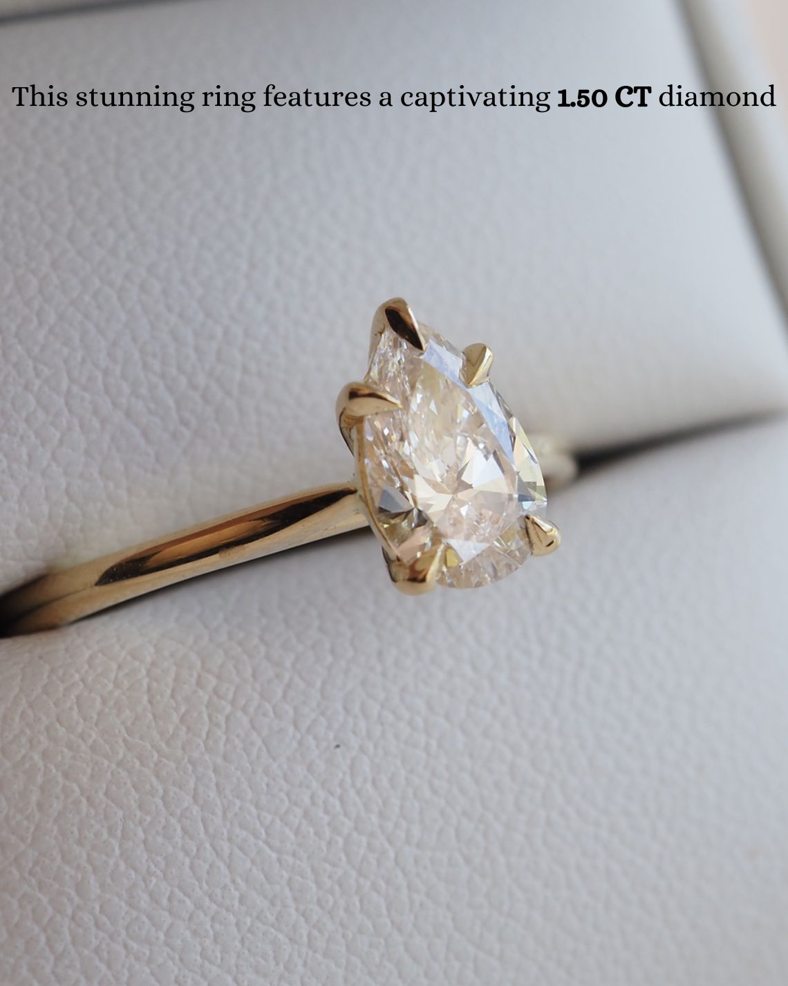 1.5 CT Pear G/VS1 CVD Diamond Solitaire Engagement Ring