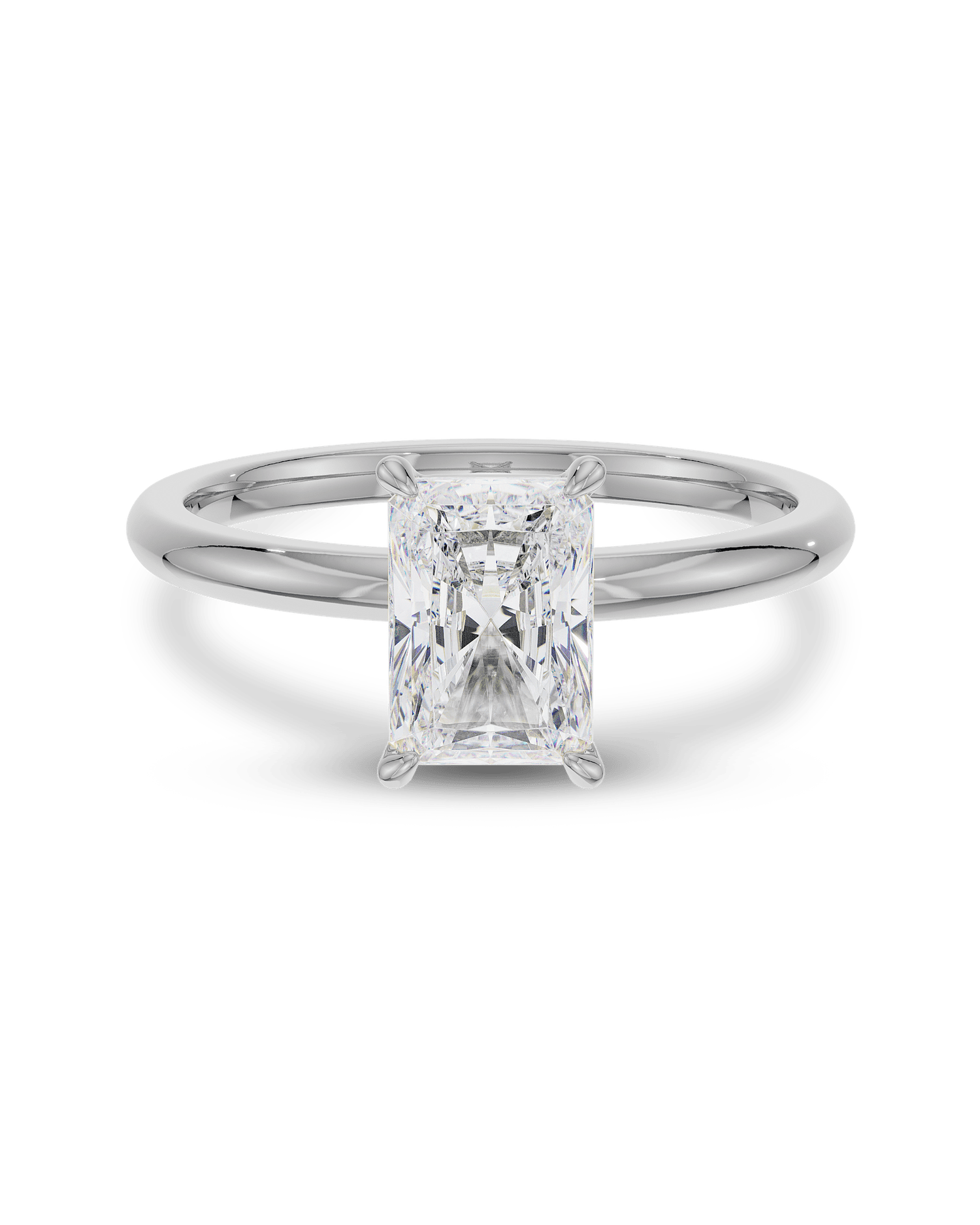2.0 Carats Radiant Shape Moissanite Solitaire Engagement Ring